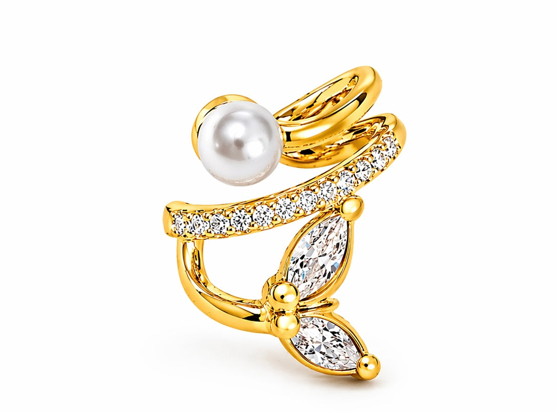 İnci Yaprak Ear Cuff